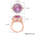 D'Joy Rose De France Amethyst & White Zircon Halo Split Shank Ring in Rose Gold Plated Sterling Silver 7.26 Ct._8431098_5