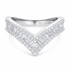 Luxuriant Lab Grown Diamond (SI/GH) Wishbone Ring in Rhodium Overlay Sterling Silver 1.00 Ct._8431120