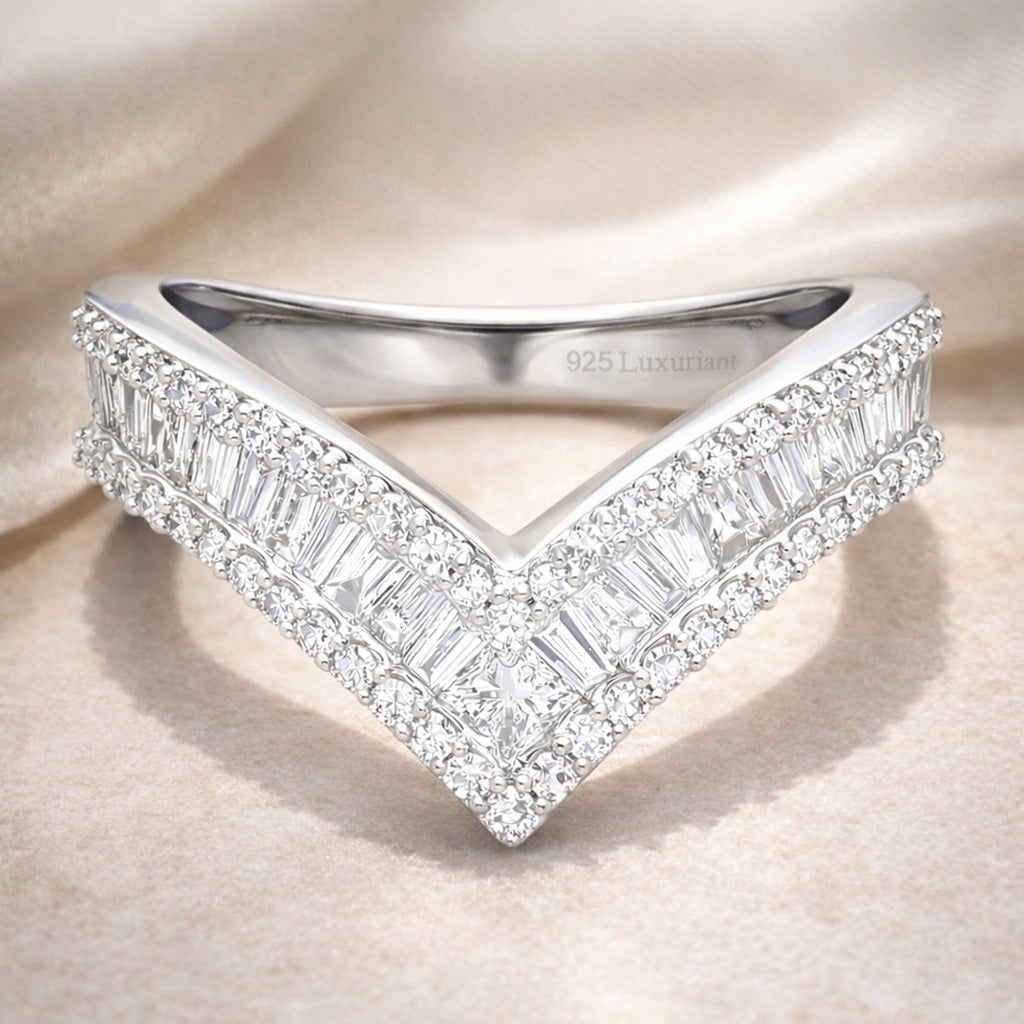 Luxuriant Lab Grown Diamond (SI/GH) Wishbone Ring in Rhodium Overlay Sterling Silver 1.00 Ct._8431120_1