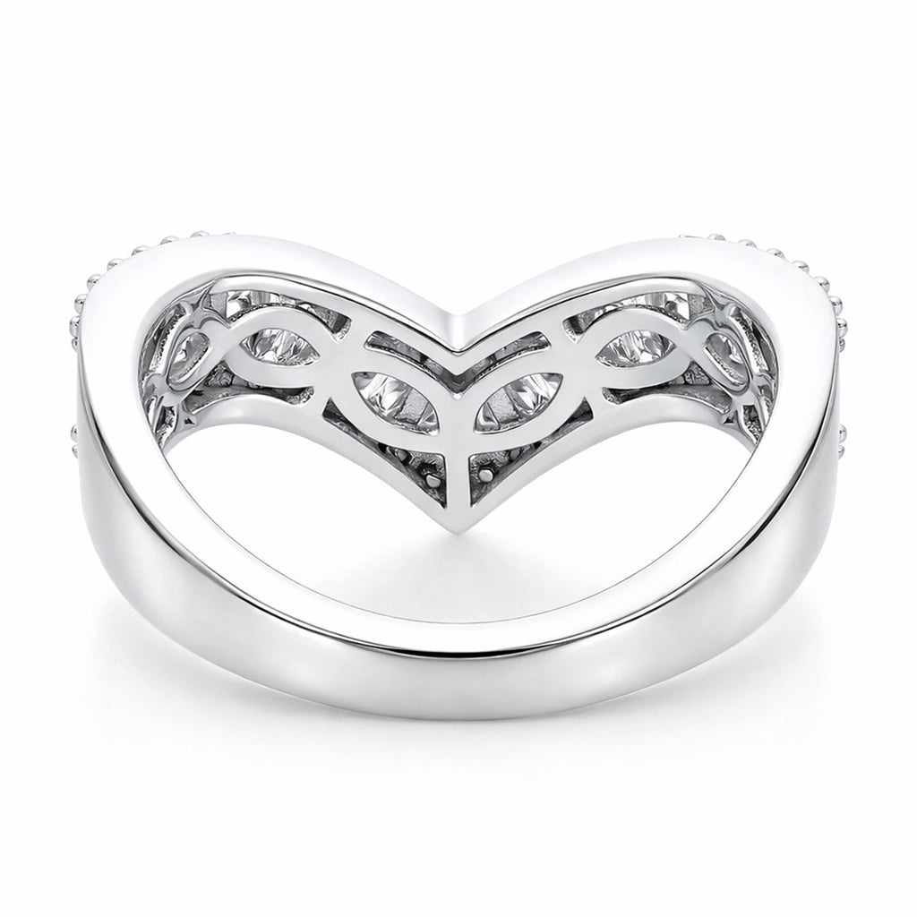 Luxuriant Lab Grown Diamond (SI/GH) Wishbone Ring in Rhodium Overlay Sterling Silver 1.00 Ct._8431120_4
