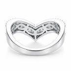 Luxuriant Lab Grown Diamond (SI/GH) Wishbone Ring in Rhodium Overlay Sterling Silver 1.00 Ct._8431120_4