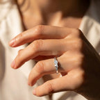 Luxuriant SI-G/H Lab Grown Diamond Band Ring in Rhodium Overlay Sterling Silver_8431384_2