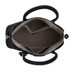Premium Genuine Leather Domed Satchel Bag with Detachable Crossbody Strap - Black_8431433_5