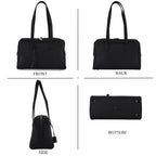 Designer Closeout Deal - Genuine Leather Structured Bag with Padlock and Key - Black_8431473_4