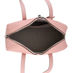 Designer Closeout Deal - Genuine Leather Structured Bag with Padlock and Key - Baby Pink_8431476_5