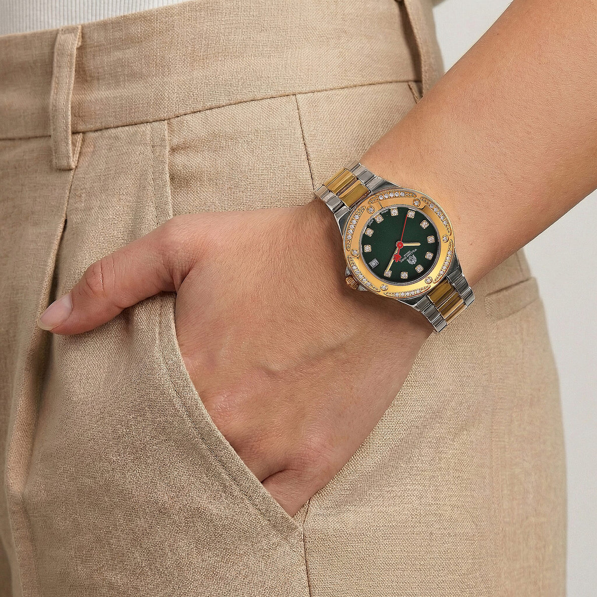 William Hunt London Legacy Moissanite Watch With Japanese Miyota Movement, 5 ATM Water Resistance, Calendar Function Presented in a Gift Box - Green 8431482 4