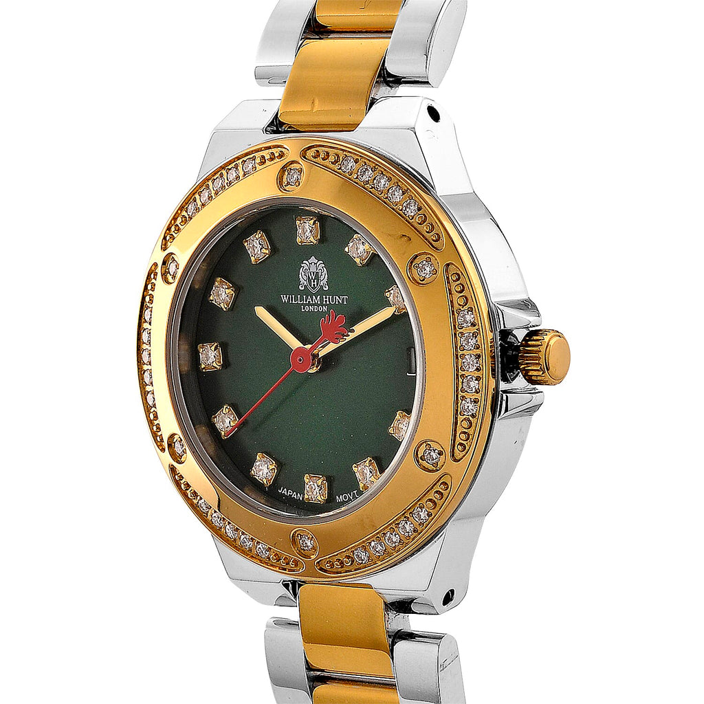 William Hunt London Legacy Moissanite Watch With Japanese Miyota Movement, 5 ATM Water Resistance, Calendar Function Presented in a Gift Box - Green_8431482_4