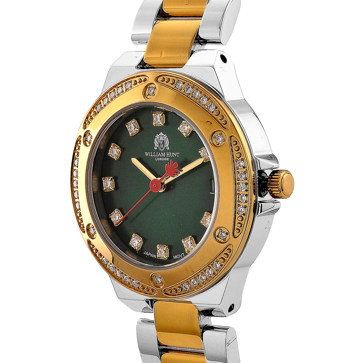 William Hunt London Legacy Moissanite Watch With Japanese Miyota Movement, 5 ATM Water Resistance, Calendar Function Presented in a Gift Box - Green 8431482 5