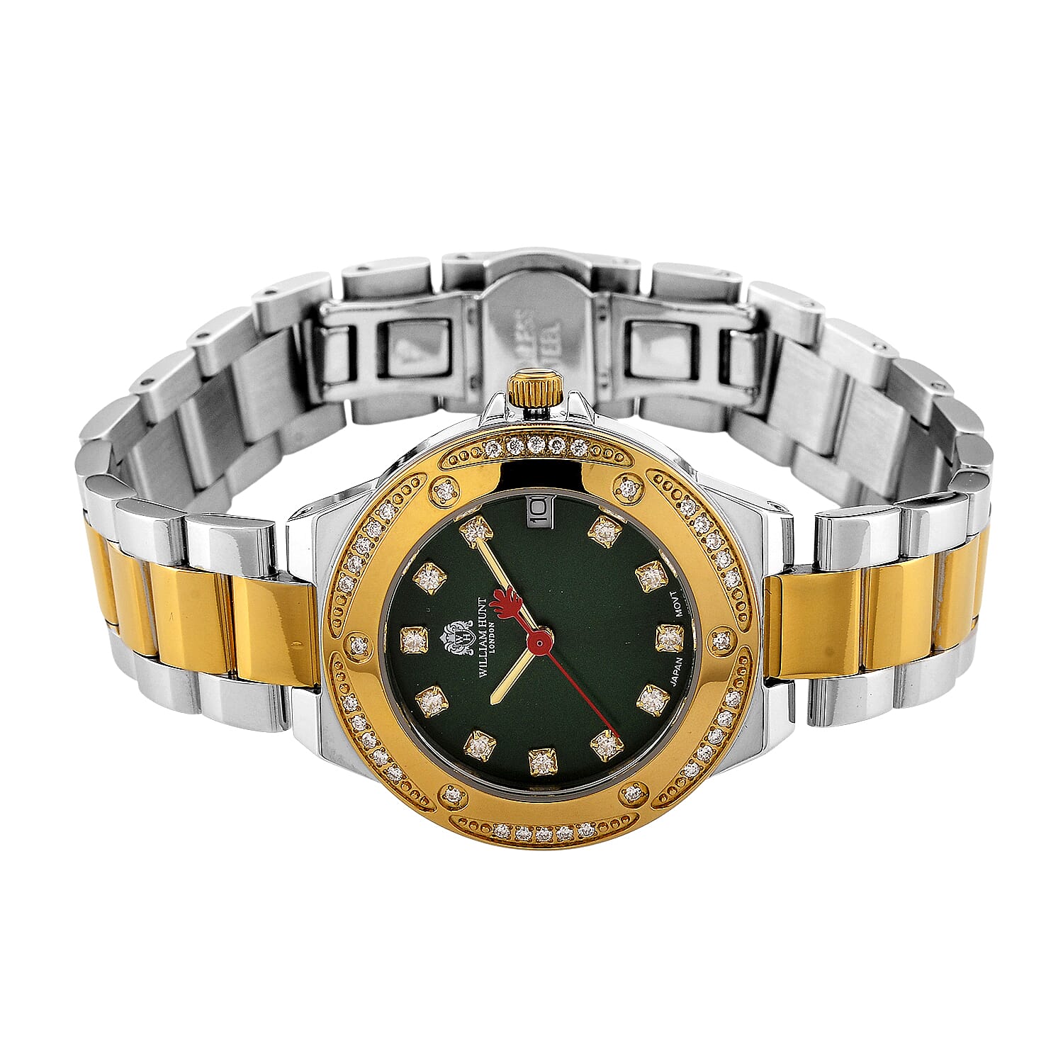 William Hunt London Legacy Moissanite Watch With Japanese Miyota Movement, 5 ATM Water Resistance, Calendar Function Presented in a Gift Box - Green 8431482 6