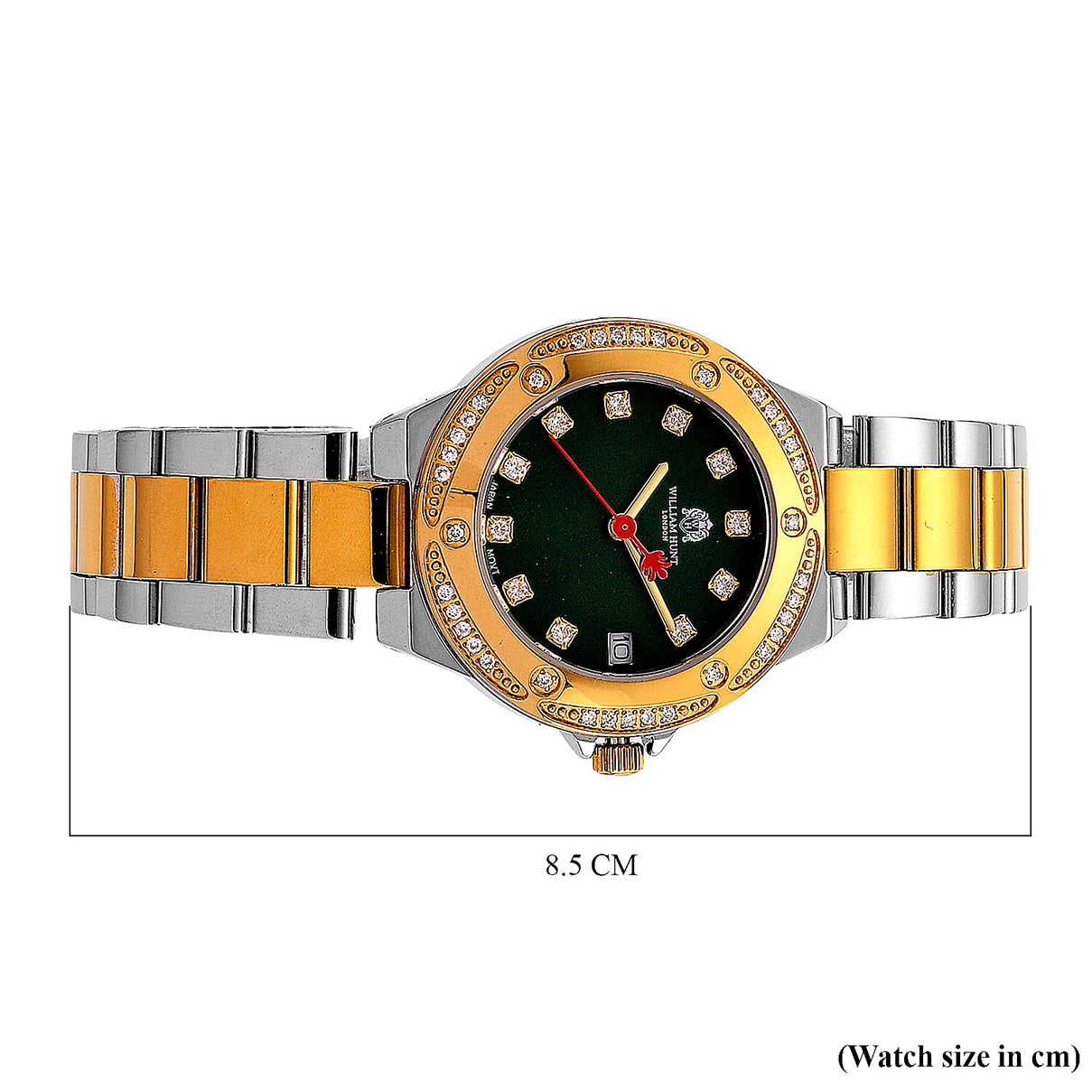 William Hunt London Legacy Moissanite Watch With Japanese Miyota Movement, 5 ATM Water Resistance, Calendar Function Presented in a Gift Box - Green 8431482 9