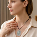 Natural Jade Adjustable Horse Necklace with Cotton Thread (Size - 28) 75.00 Ct._8431567_1