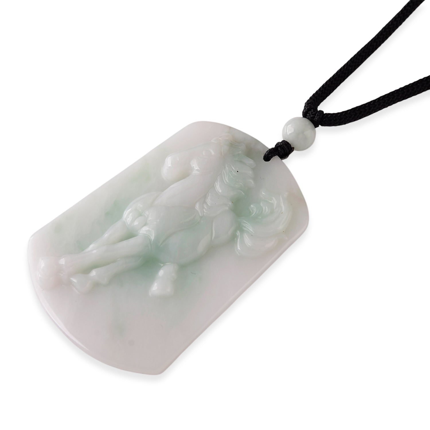 Natural Jade Adjustable Horse Necklace with Cotton Thread (Size - 28) 75.00 Ct. V32515377 3