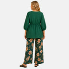 La Marey Tie Drawstring Top (One Size) - Green_8431803_3