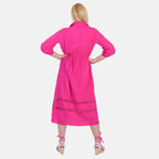 La Marey Cotton Lace Detail Dress (Size XL, 20-22) - Hot Pink_8431821_3