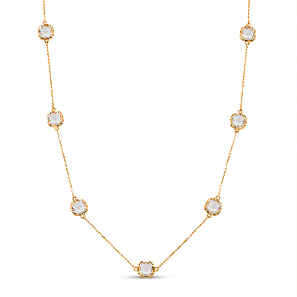 Designer Inspired- Austrian White Crystal Necklace (Size - 30+2 EXT)_8431914