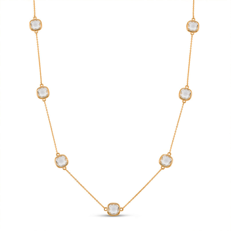 Designer Inspired- Austrian White Crystal Necklace (Size - 30+2 EXT)_8431914