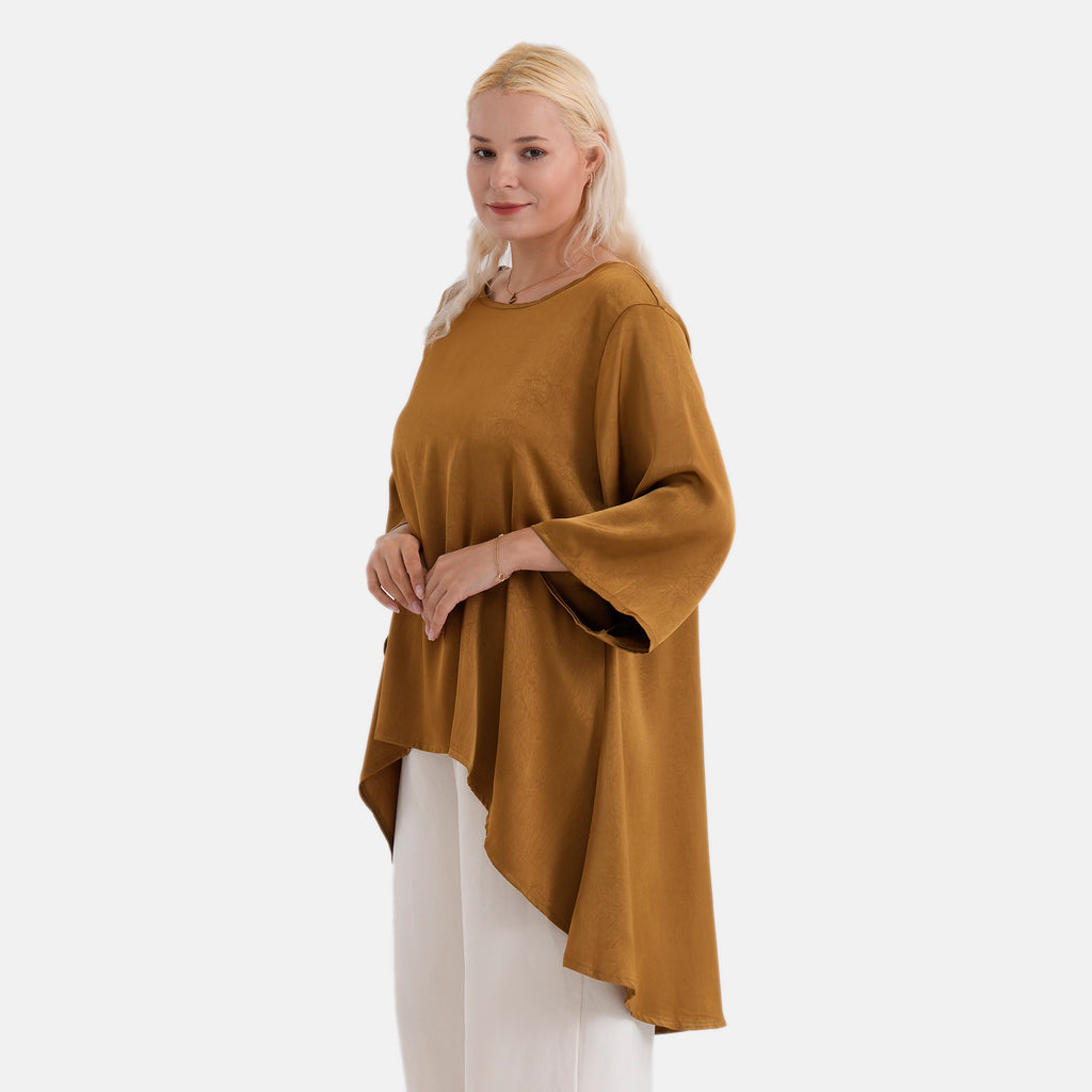 La Marey Limited Collection Asymmetric Edge Blouse (Size S/M, 8 To 14) - Dark Goldenrod_8432077_2