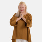 La Marey Limited Collection Asymmetric Edge Blouse (Size S/M, 8 To 14) - Dark Goldenrod_8432077_4
