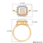 LUXURIANT Premium Ethiopian Opal & SI-G/H Lab Grown Diamond Halo Ring in 18K Vermeil Yellow Gold Plated Sterling Silver 1.64 Ct._8432892_5