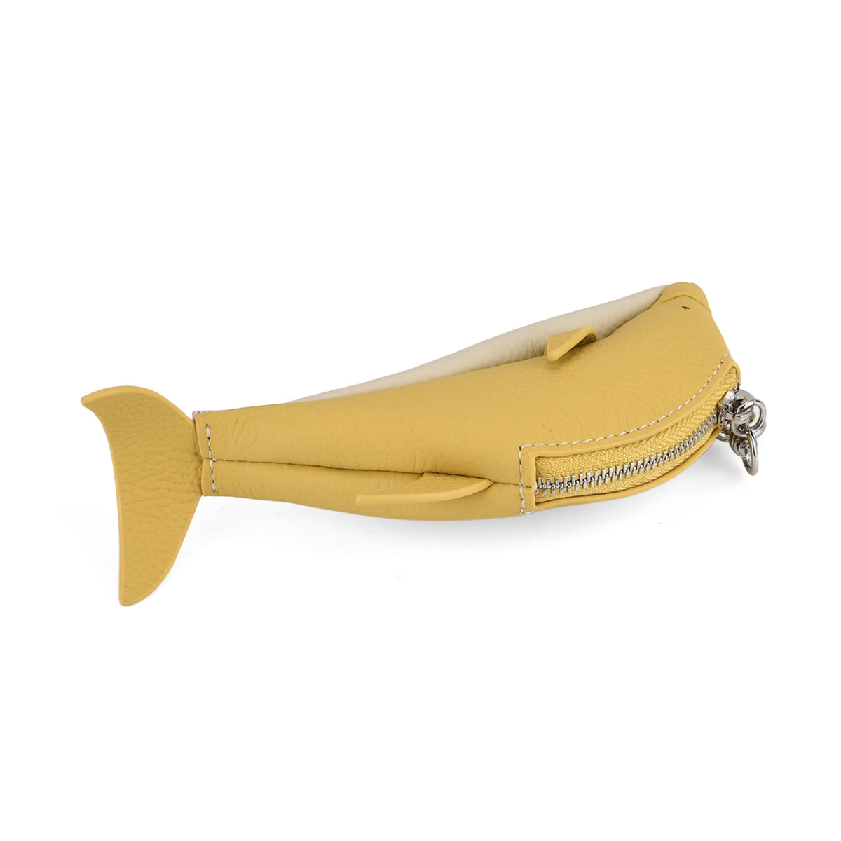 Genuine Leather Dolphin Bag Charm &amp; Coin Wallet (18cm) - Yellow V32514095 4