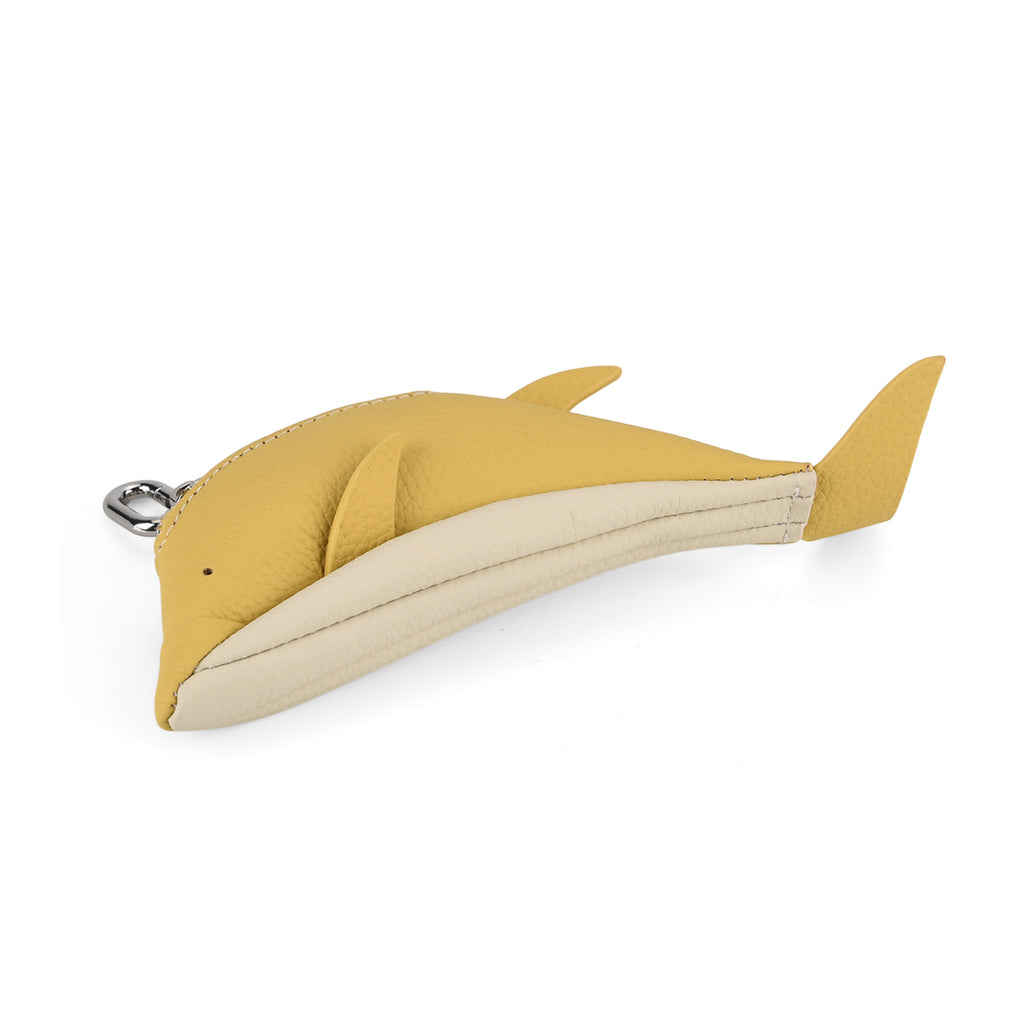 Genuine Leather Dolphin Bag Charm & Coin Wallet (18cm) - Yellow_8433255_4
