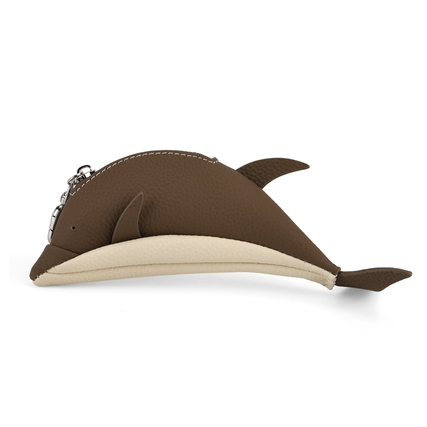 Genuine Leather Dolphin Bag Charm &amp; Coin Wallet (18cm) - Dark Brown V32512339 0