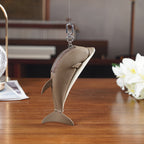 Genuine Leather Dolphin Bag Charm & Coin Wallet (18cm) - Dark Brown_8433259_1