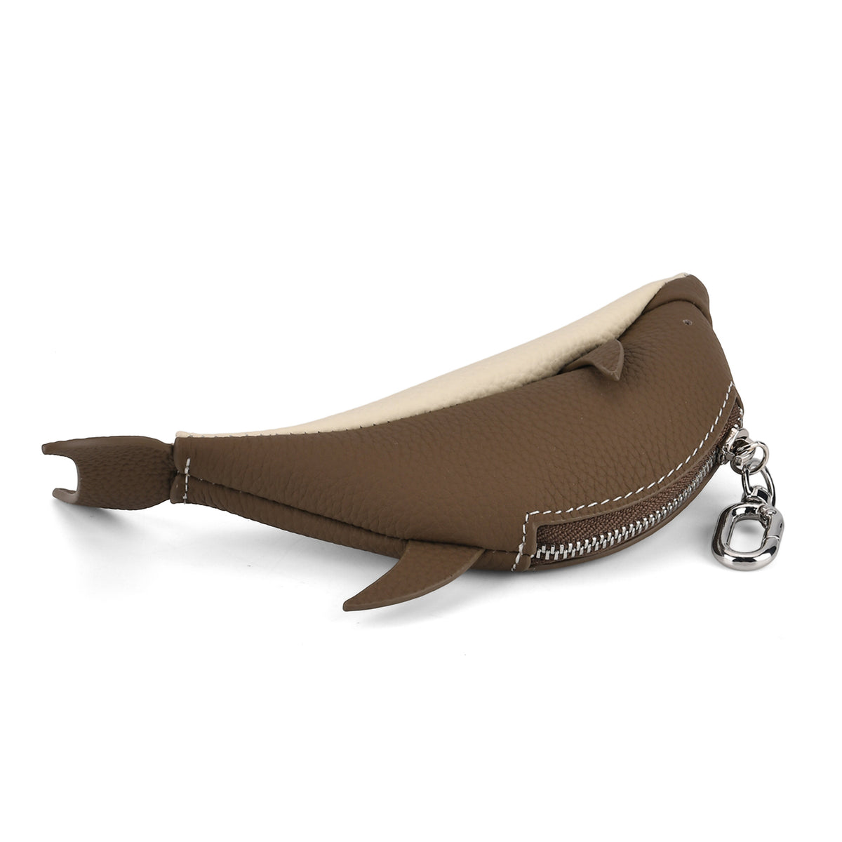 Genuine Leather Dolphin Bag Charm &amp; Coin Wallet (18cm) - Dark Brown V32512339 4