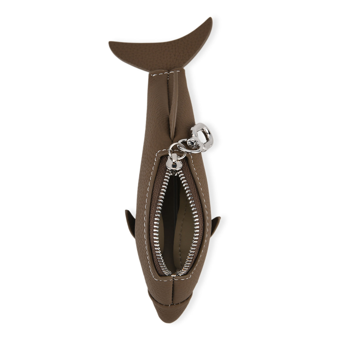 Genuine Leather Dolphin Bag Charm &amp; Coin Wallet (18cm) - Dark Brown V32512339 7