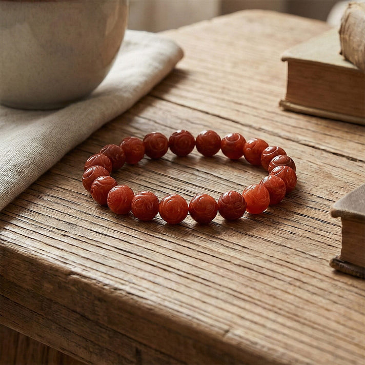 Enhanced Red Jade Beads Stretchable Bracelet (Size 7-7.5) 150.00 Ct. 8433383 2