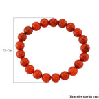 Enhanced Red Jade Beads Stretchable Bracelet (Size 7-7.5) 150.00 Ct.