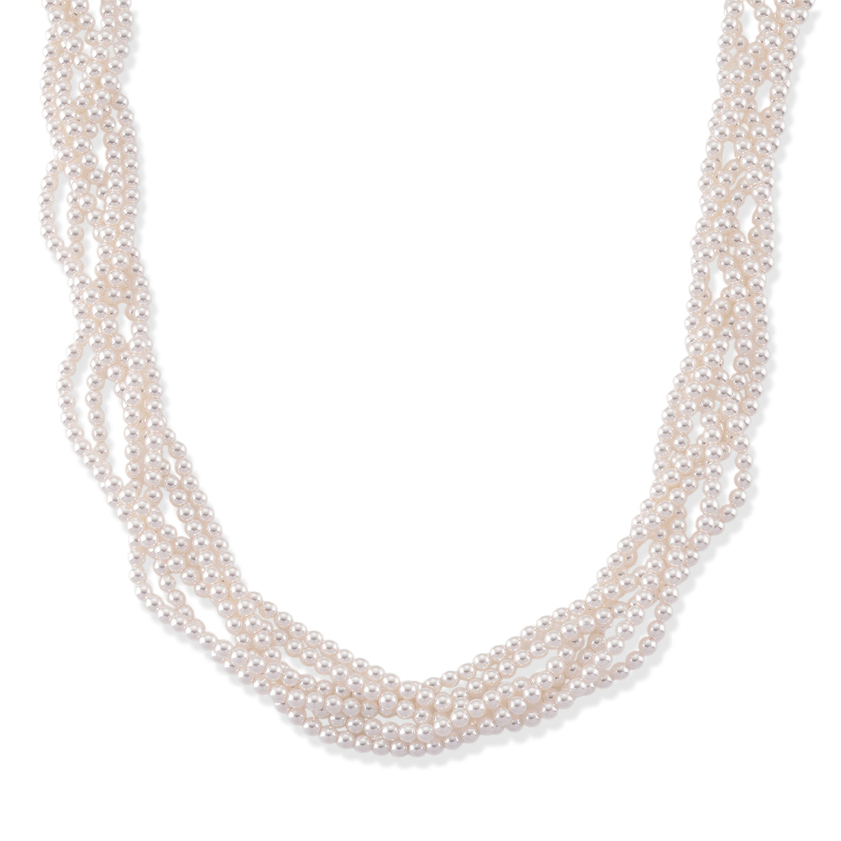 White Shell Pearl Beads Necklace (Size - 18.5+2 Ext) in Silver Tone 8433675 0
