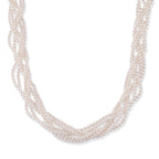White Shell Pearl Beads Necklace (Size - 18.5+2 Ext) in Silver Tone_8433675