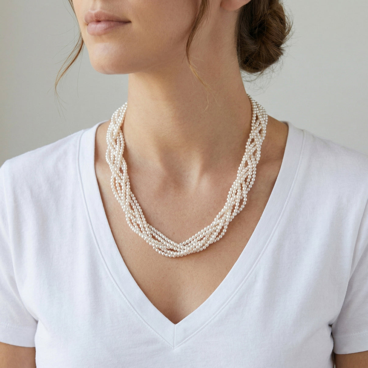 White Shell Pearl Beads Necklace (Size - 18.5+2 Ext) in Silver Tone 8433675 2