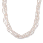 White Shell Pearl Beads Necklace (Size - 18.5+2 Ext) in Silver Tone_8433675