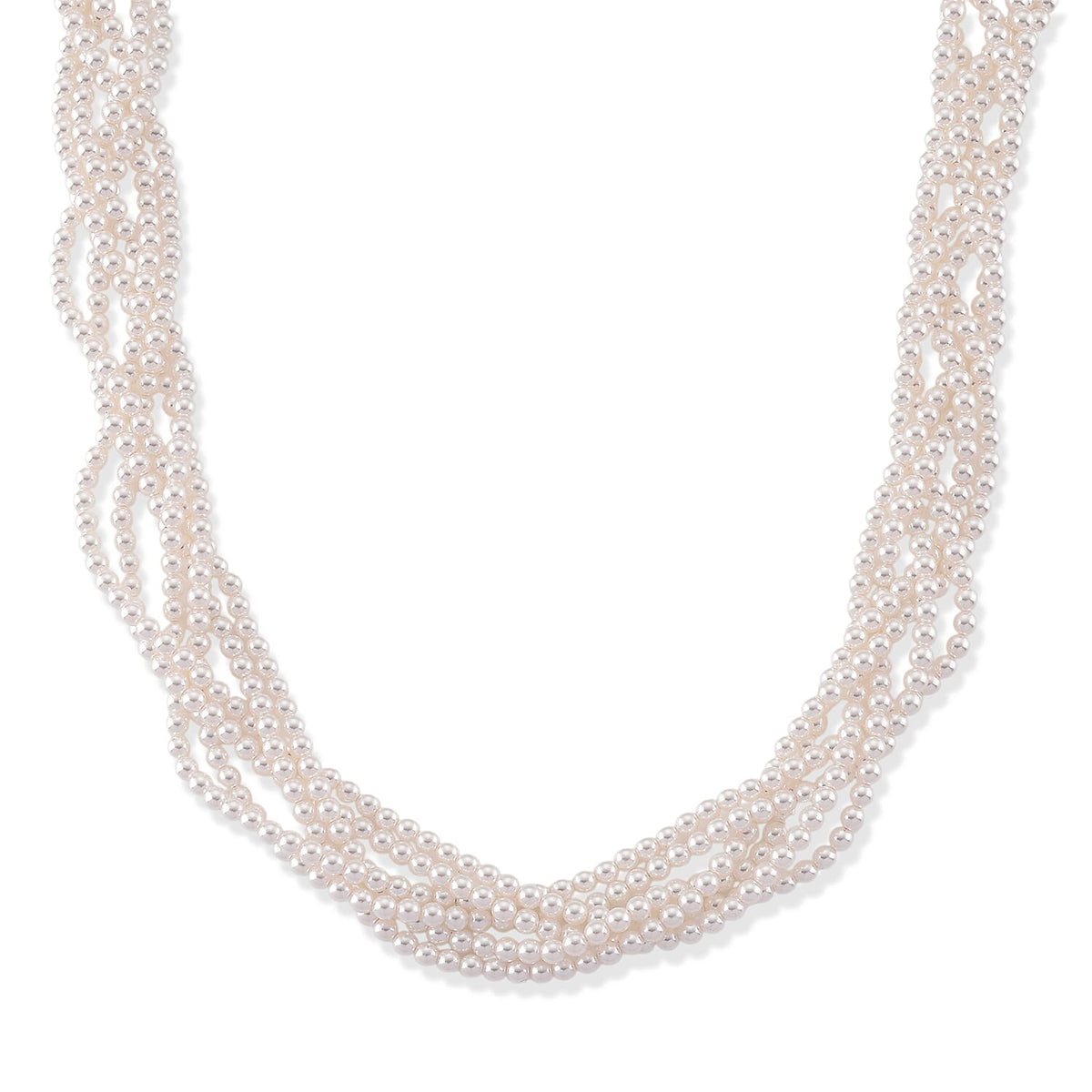 White Shell Pearl Beads Necklace (Size - 18.5+2 Ext) in Silver Tone 8433675 0