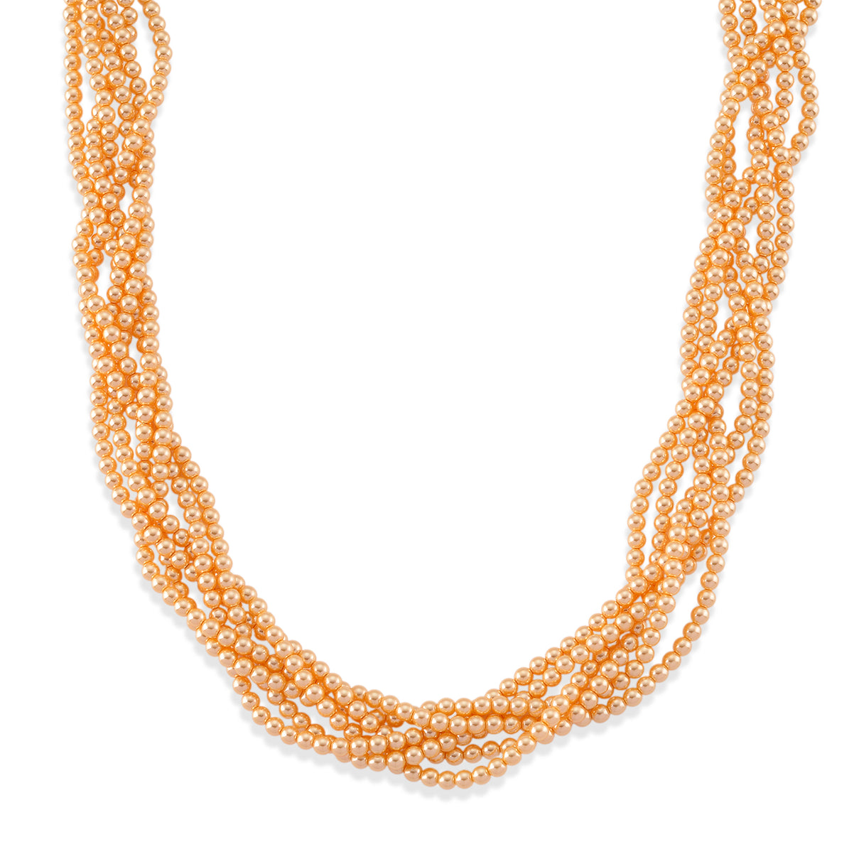 Golden Shell Pearl Beads Necklace (Size - 18.5+2 Ext) in Silver Tone 8433677 0