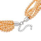 Golden Shell Pearl Beads Necklace (Size - 18.5+2 Ext) in Silver Tone_8433677_4