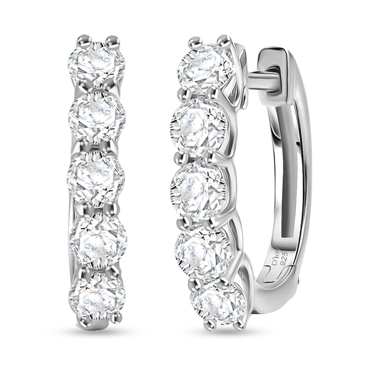 D'Joy Moissanite Hoop Earring in Platinum Overlay Sterling Silver 1.03 Ct. V32533999 0