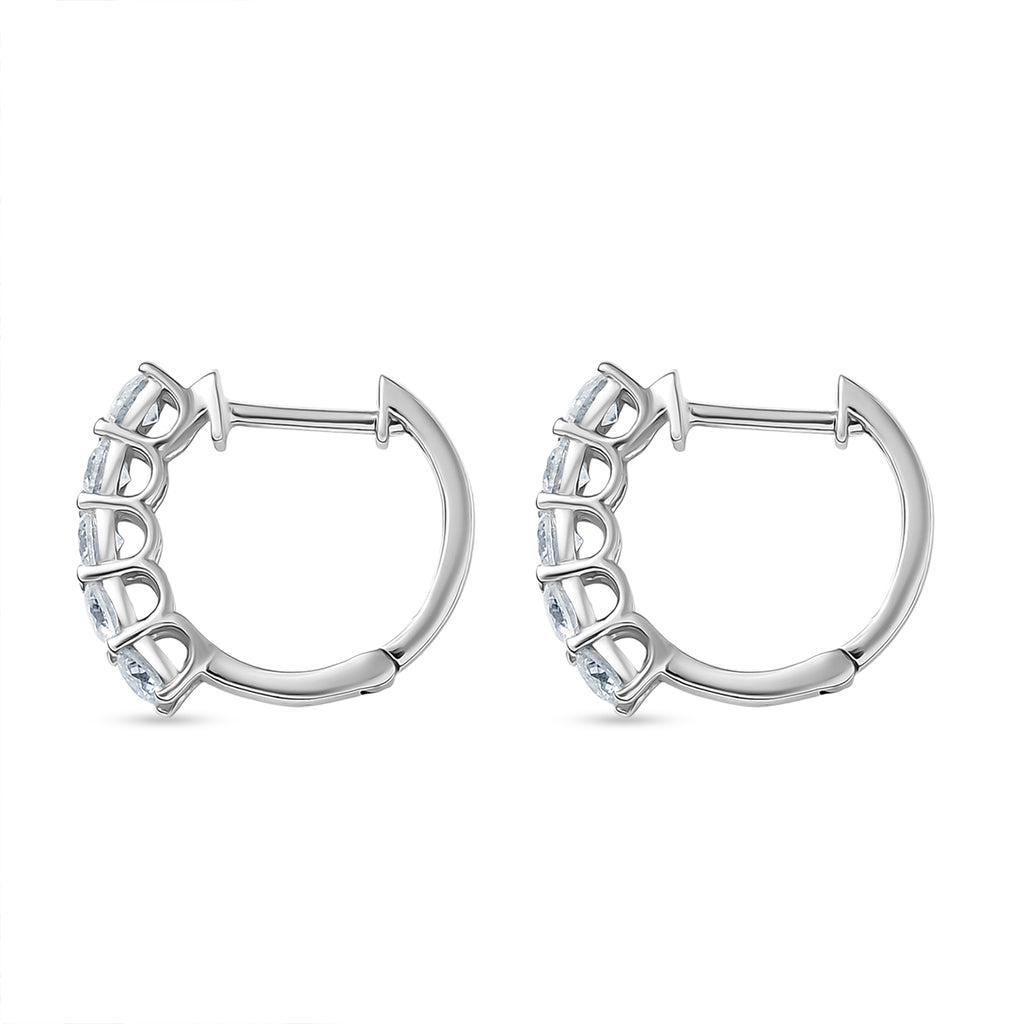 D'Joy -Moissanite Hoop Earring in Platinum Overlay Sterling Silver 1.03 Ct._8433687_3