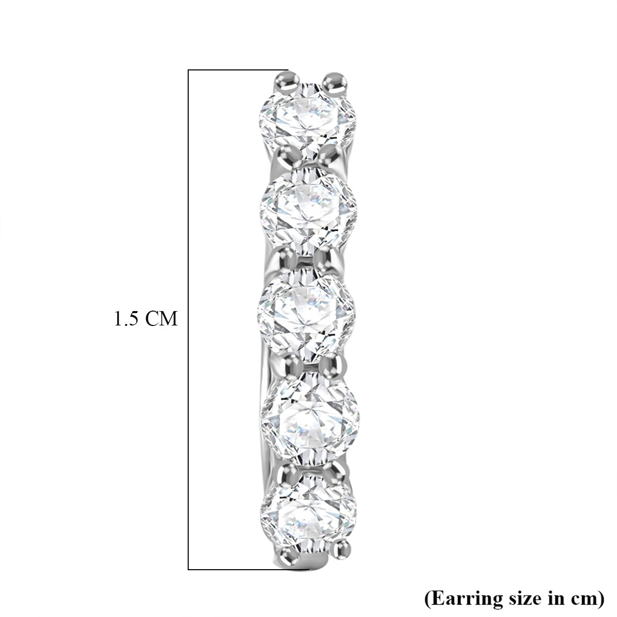 D'Joy Moissanite Hoop Earring in Platinum Overlay Sterling Silver 1.03 Ct. V32533999 5