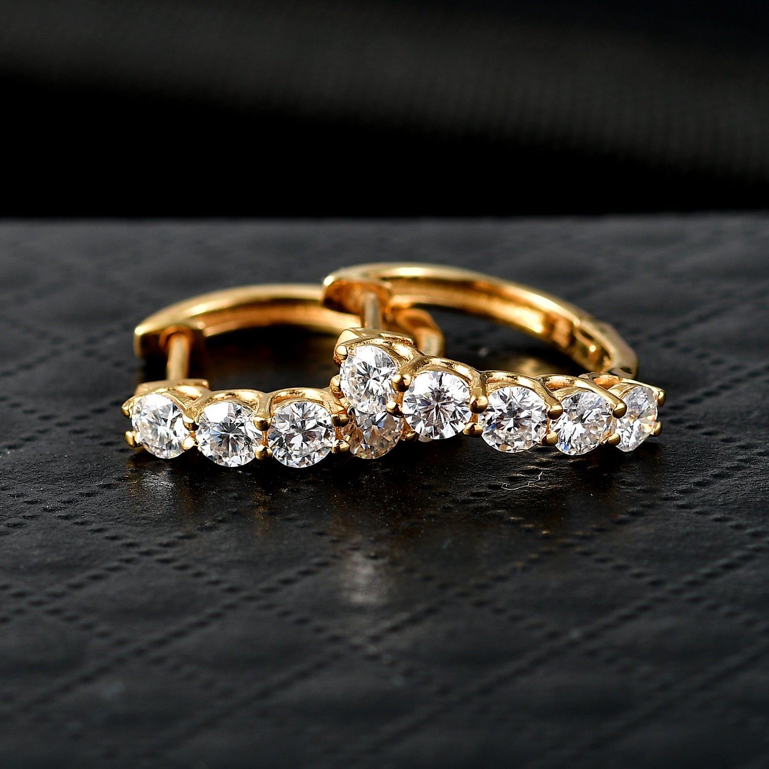 D'Joy Moissanite Hoop Earring in Yellow Gold Plated Sterling Silver 1.03 Ct. V32515611 3