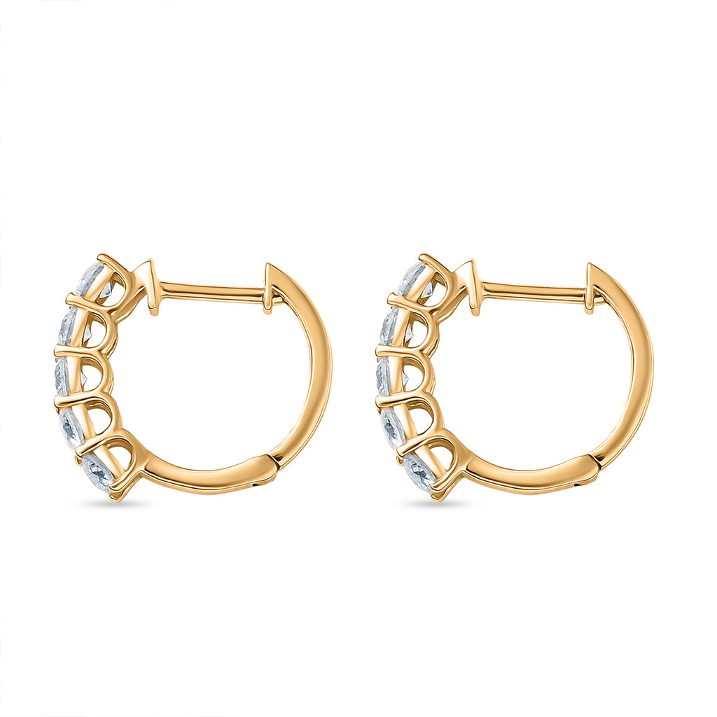 D'Joy -Moissanite Hoop Earring in Yellow Gold Plated Sterling Silver 1.03 Ct._8433688_3