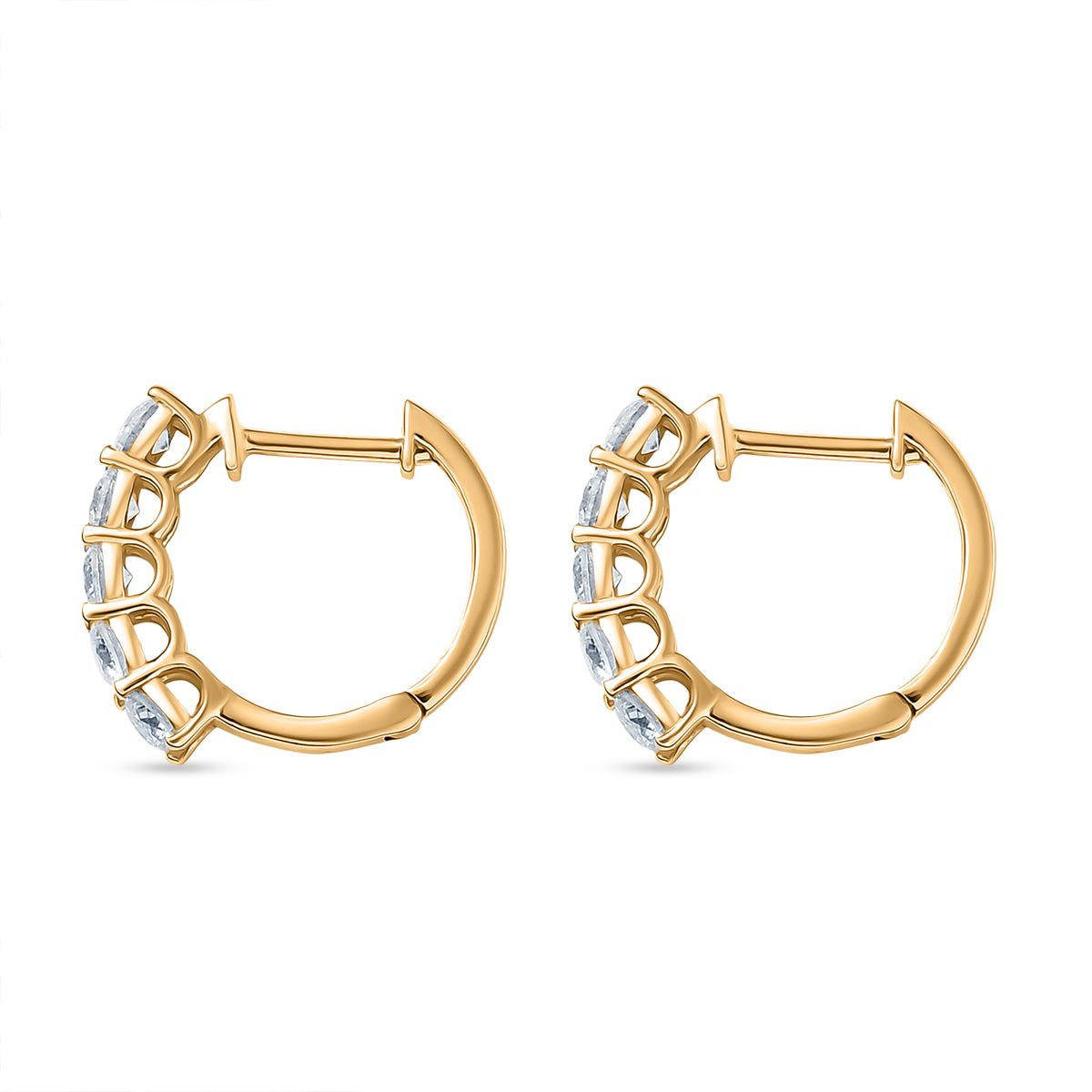 D'Joy Moissanite Hoop Earring in Yellow Gold Plated Sterling Silver 1.03 Ct. V32515611 4