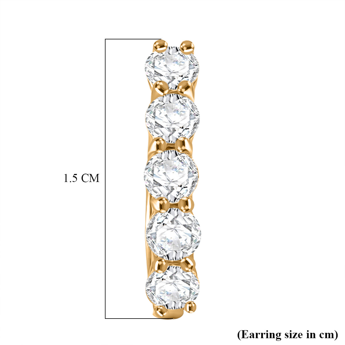 D'Joy Moissanite Hoop Earring in Yellow Gold Plated Sterling Silver 1.03 Ct. V32515611 5