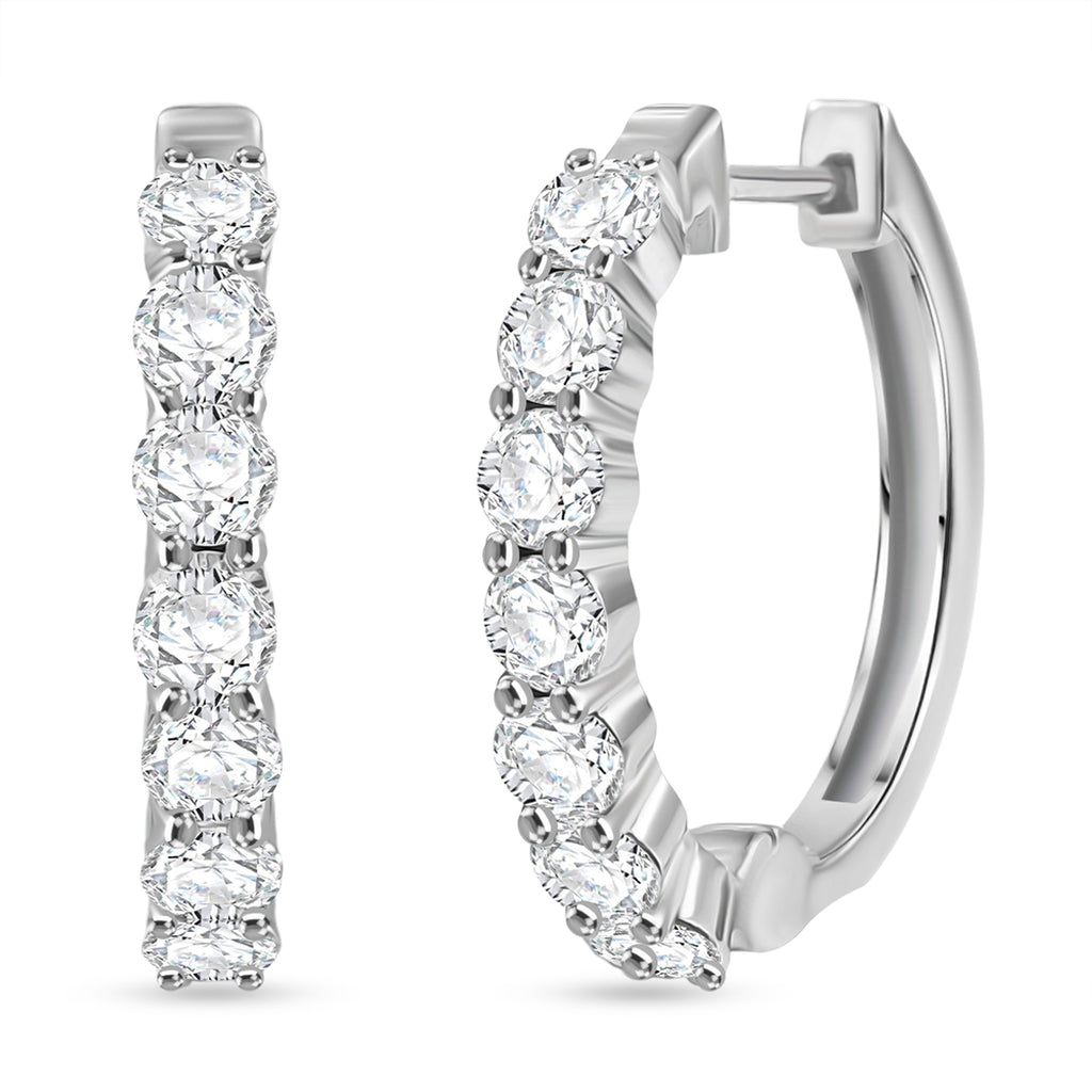 D'Joy -Moissanite Hoop Earring in Platinum Overlay Sterling Silver 1.85 Ct._8433699