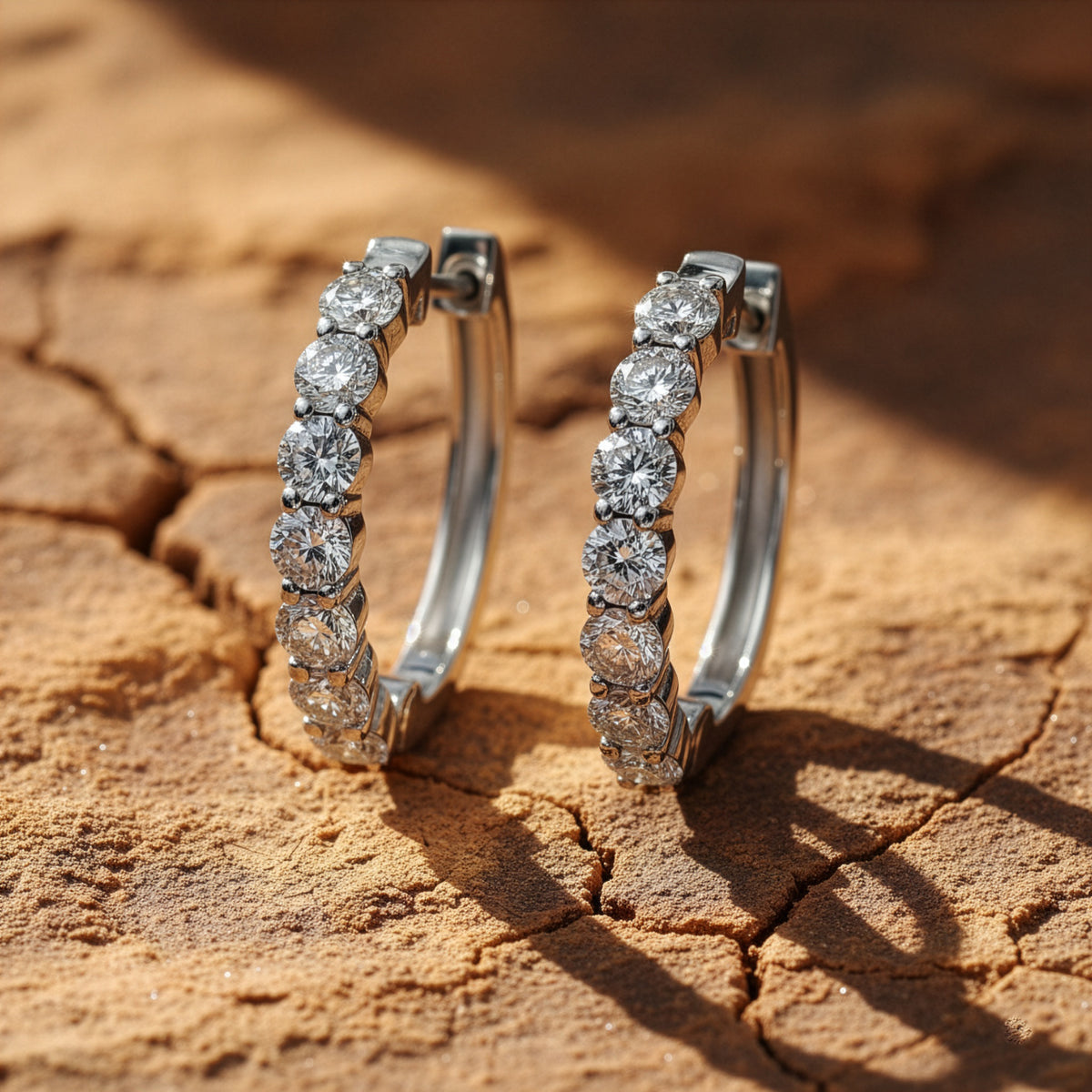 D'Joy Moissanite Hoop Earring in Platinum Overlay Sterling Silver 1.85 Ct. V32515484 3