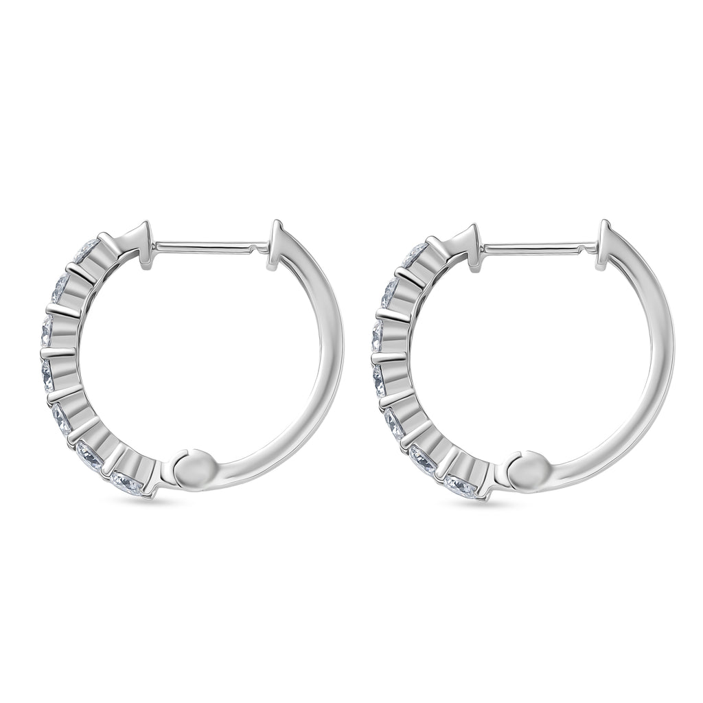D'Joy -Moissanite Hoop Earring in Platinum Overlay Sterling Silver 1.85 Ct._8433699_3