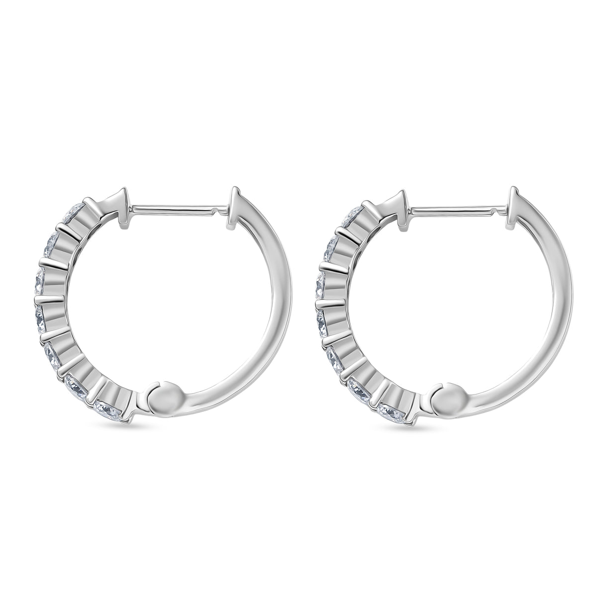 D'Joy Moissanite Hoop Earring in Platinum Overlay Sterling Silver 1.85 Ct. V32515484 4