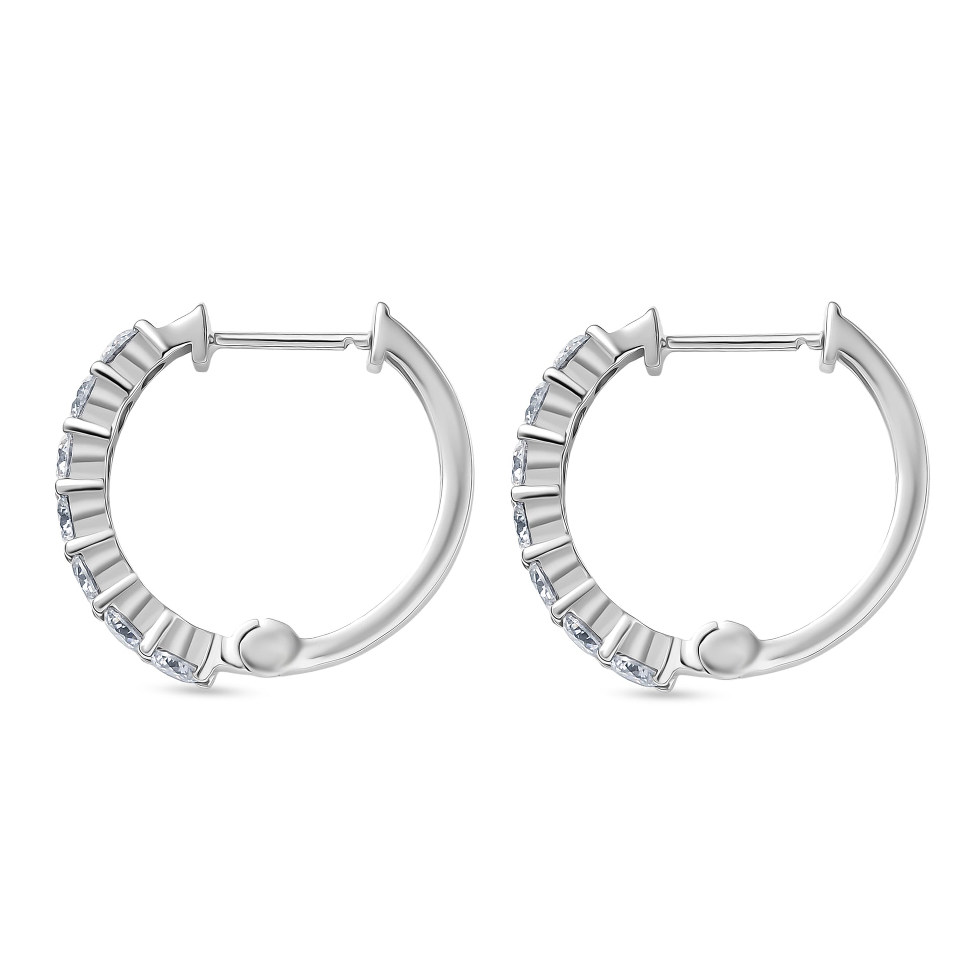 D'Joy Moissanite Hoop Earring in Platinum Overlay Sterling Silver 1.85 Ct. V32515484 4